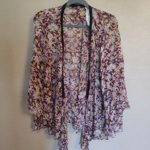 Free People Gauzy Floral Kimono